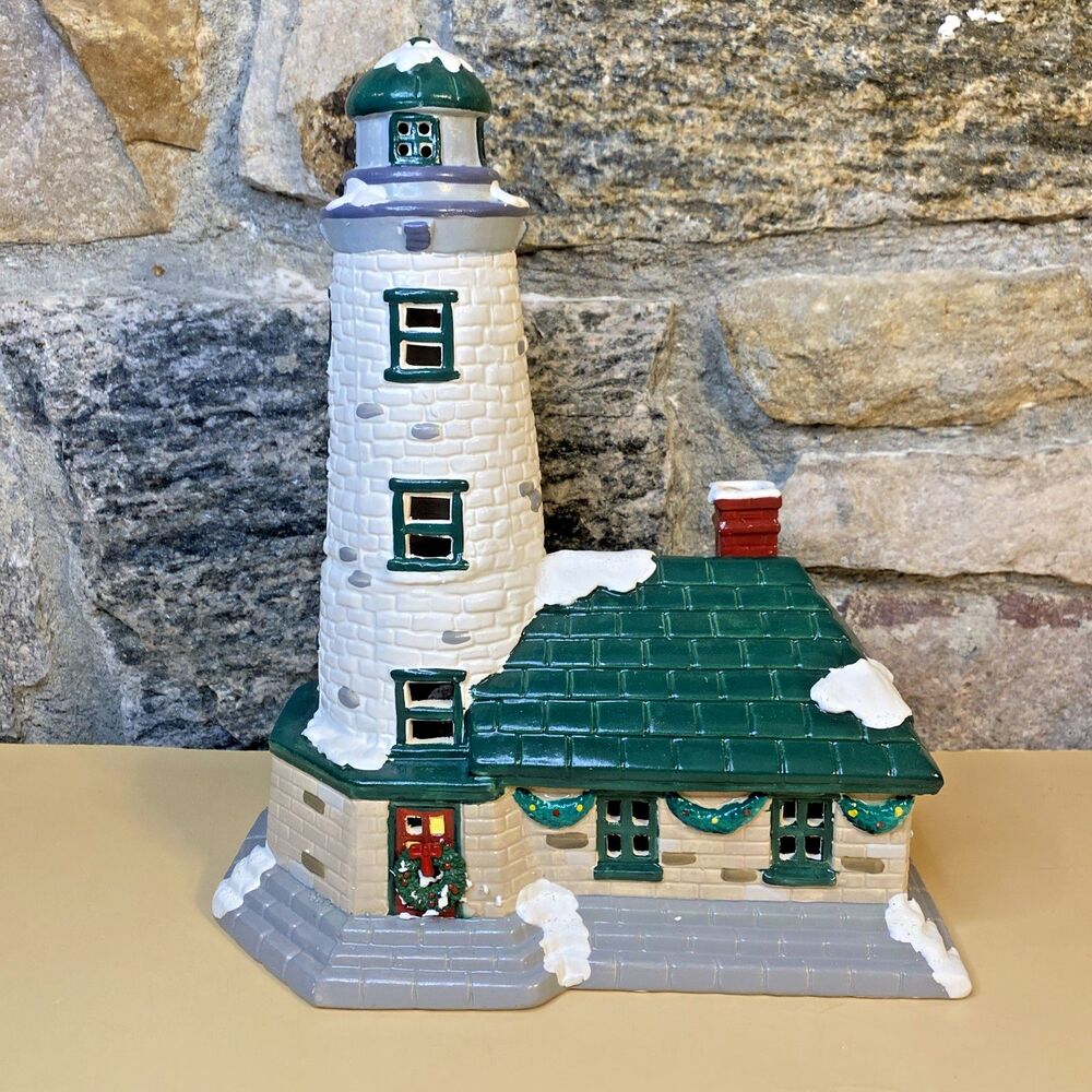 Dept 56 Original Snow Village Lighthouse 1987 Vintage Christmas Ceramic Rare
